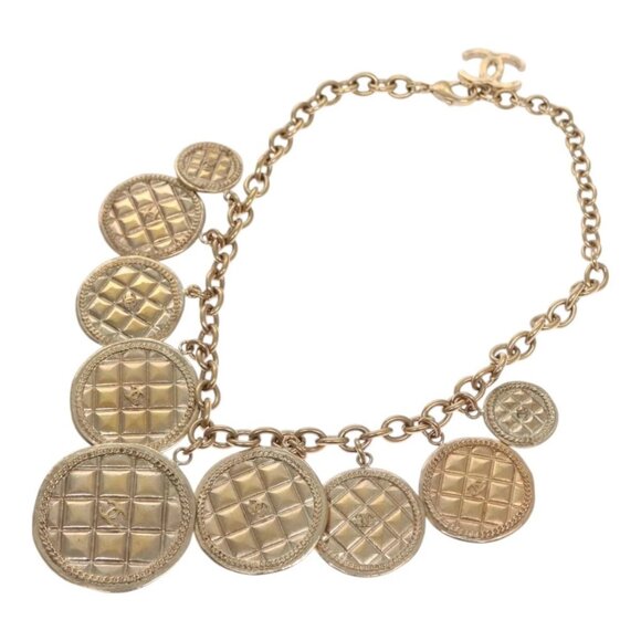 CHANEL Necklace metal Gold CC Auth FF0709AV - Picture 1 of 8